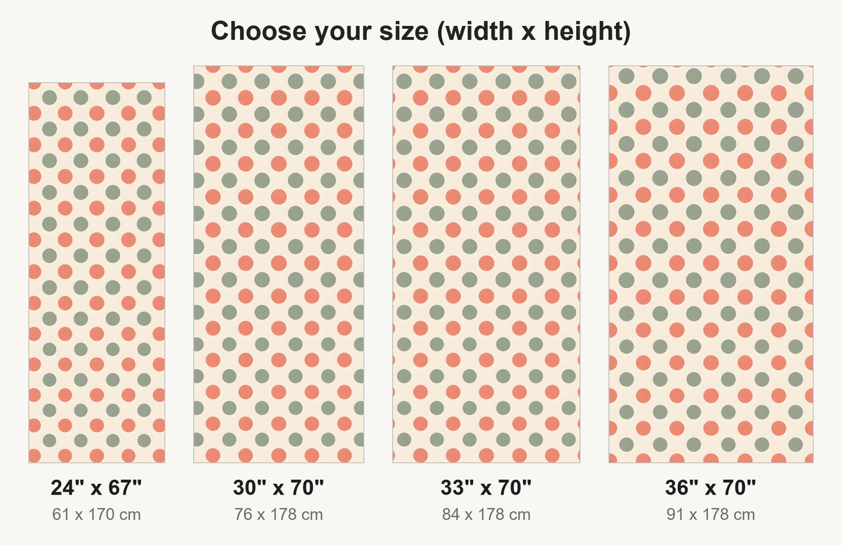 Polka Dots fridge wrap available sizes 24, 30, 33 and 36 inch