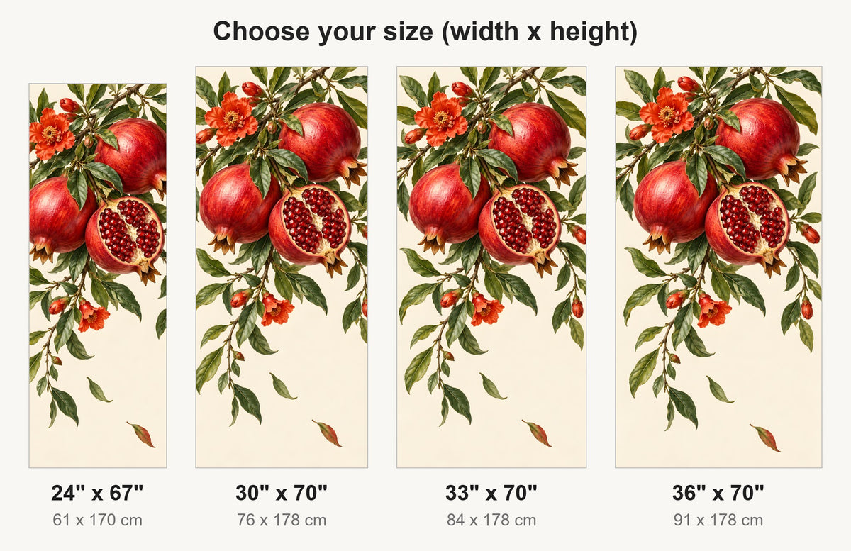 Pomegranates fridge wrap available sizes 24, 30, 33 and 36 inch