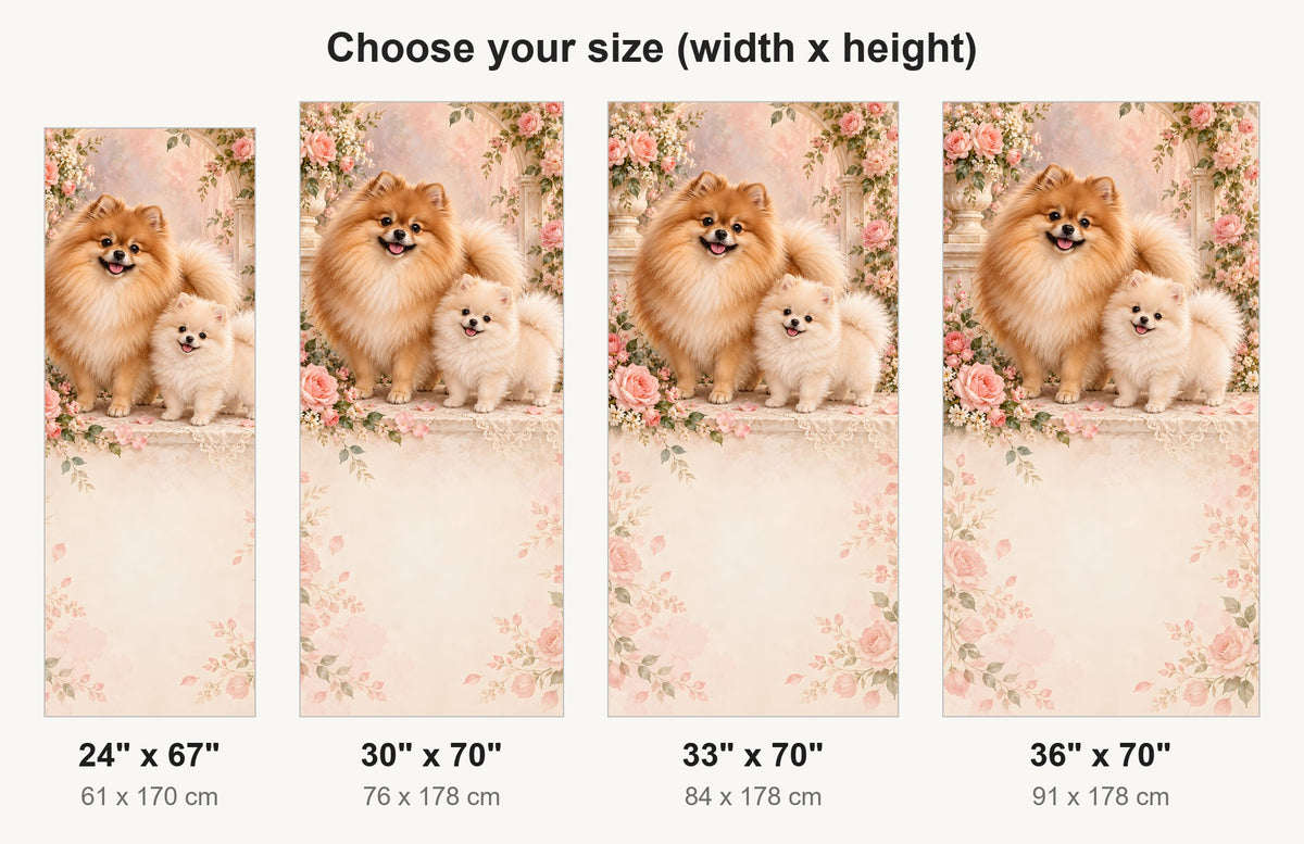 Pomeranians fridge wrap available sizes 24, 30, 33 and 36 inch