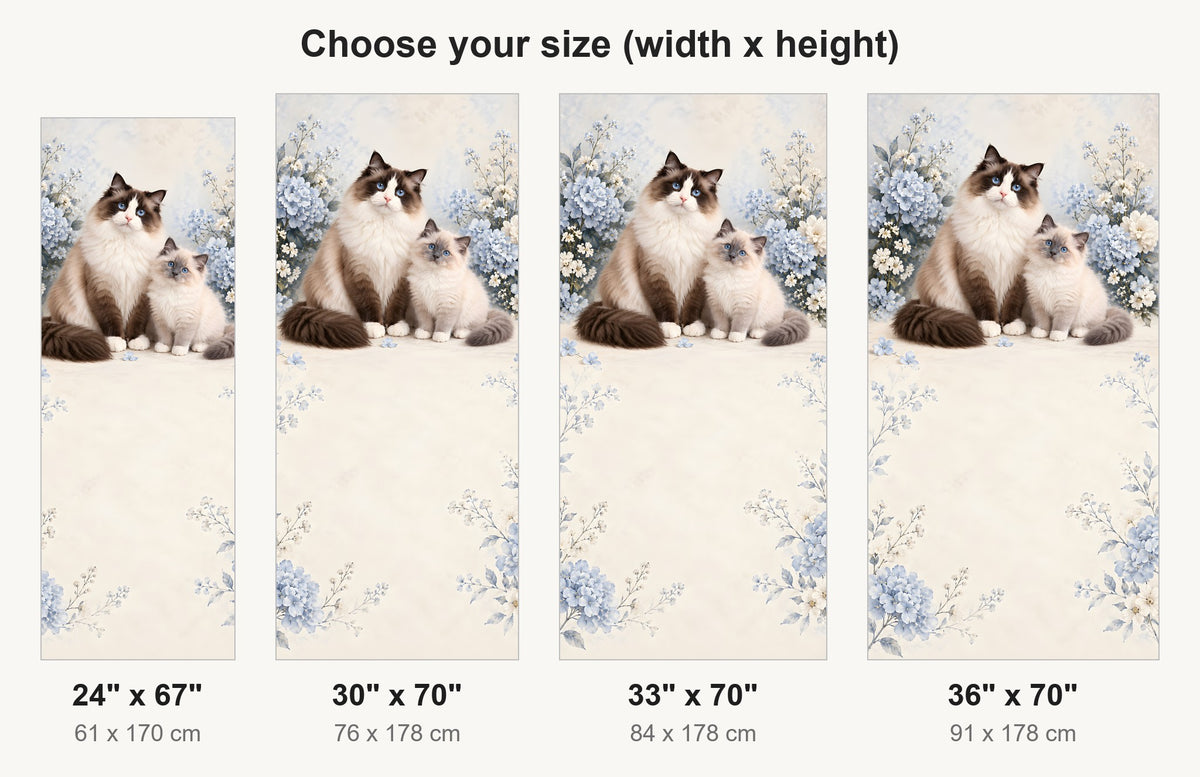Ragdoll Cats fridge wrap available sizes 24, 30, 33 and 36 inch