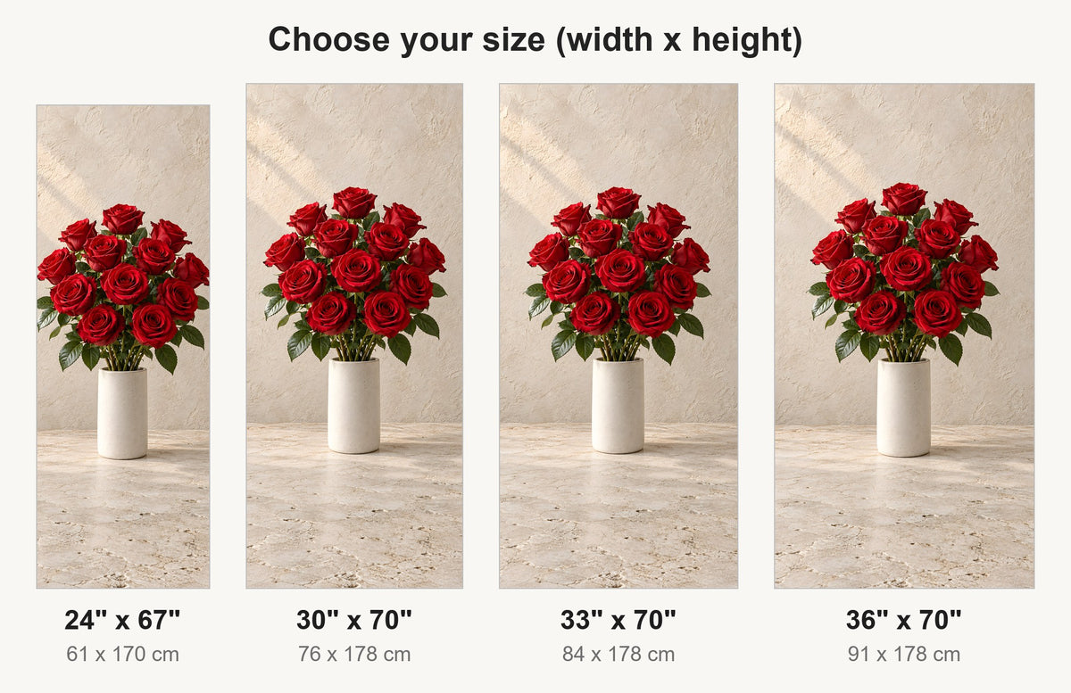 Red Rose Bouquet fridge wrap available sizes 24, 30, 33 and 36 inch