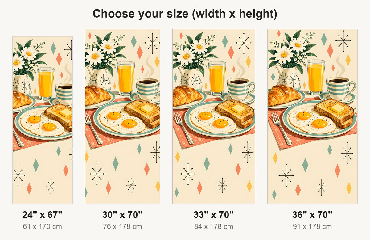 Retro Breakfast fridge wrap available sizes 24, 30, 33 and 36 inch
