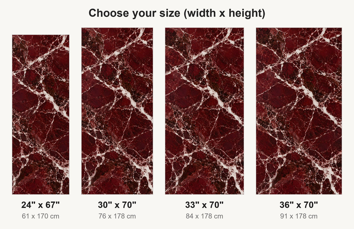 Rosso Levanto Red Marble fridge wrap available sizes 24, 30, 33 and 36 inch