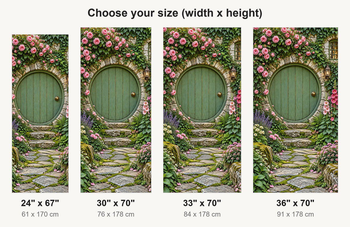 Round Cottage Door fridge wrap available sizes 24, 30, 33 and 36 inch