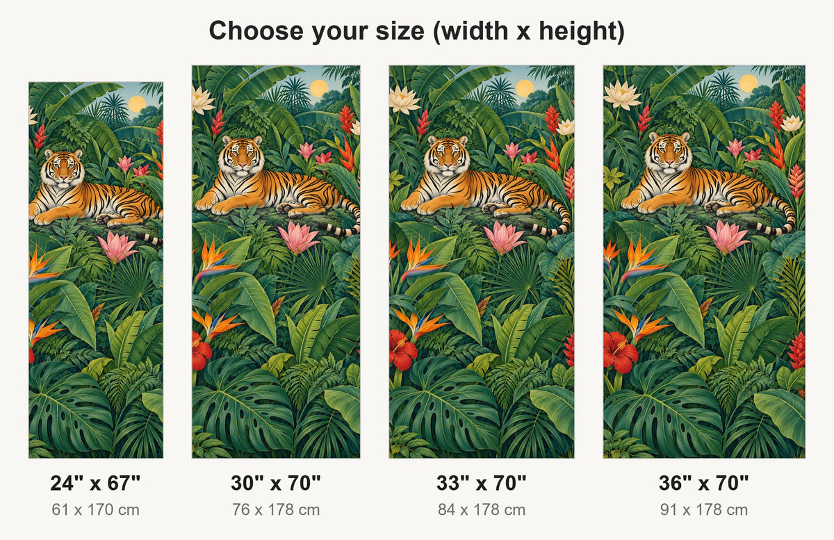 Rousseau-Inspired Jungle fridge wrap available sizes 24, 30, 33 and 36 inch