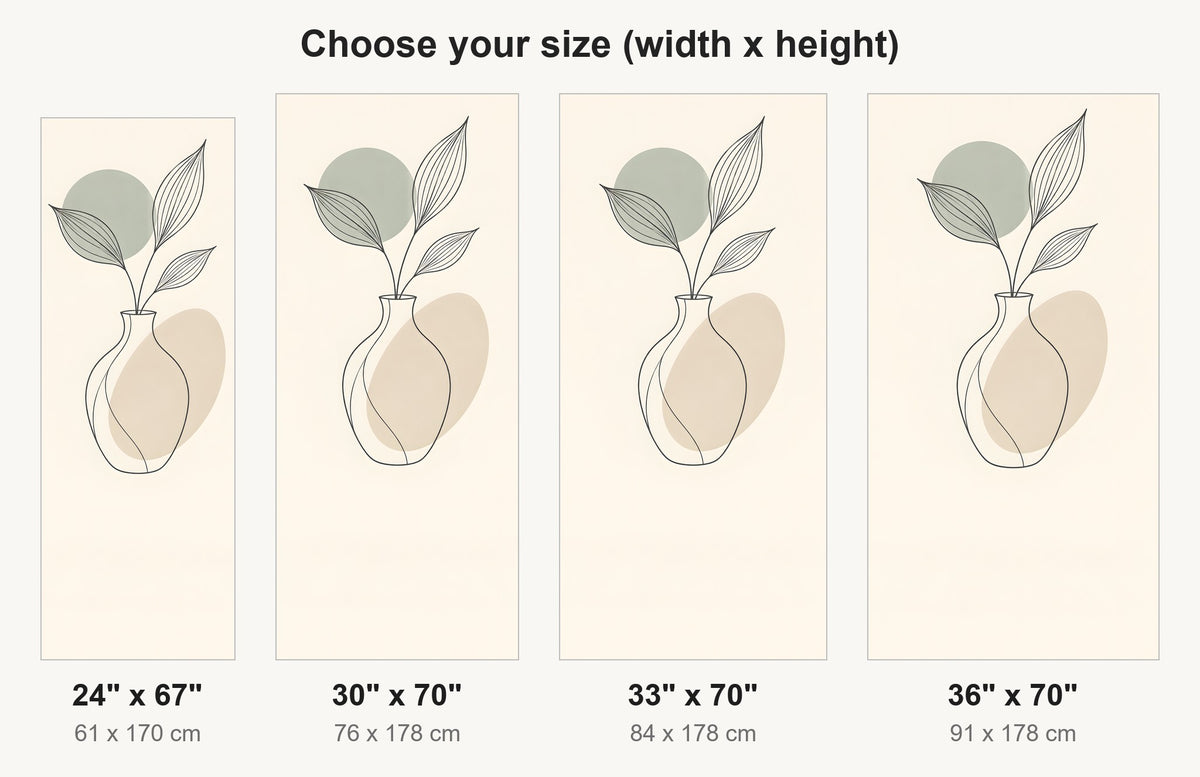 Scandinavian Line Art fridge wrap available sizes 24, 30, 33 and 36 inch