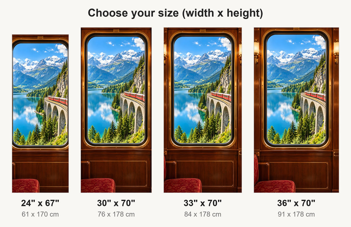 Scenic Train Window fridge wrap available sizes 24, 30, 33 and 36 inch