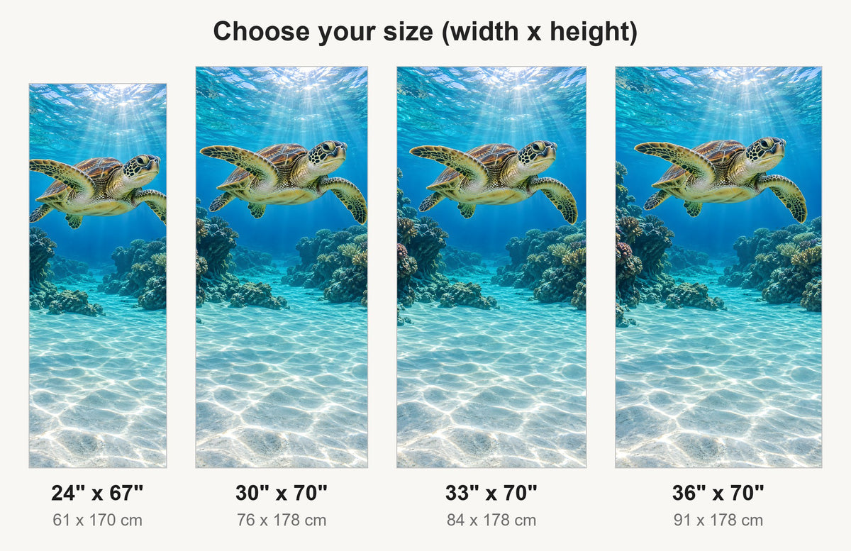 Sea Turtle fridge wrap available sizes 24, 30, 33 and 36 inch