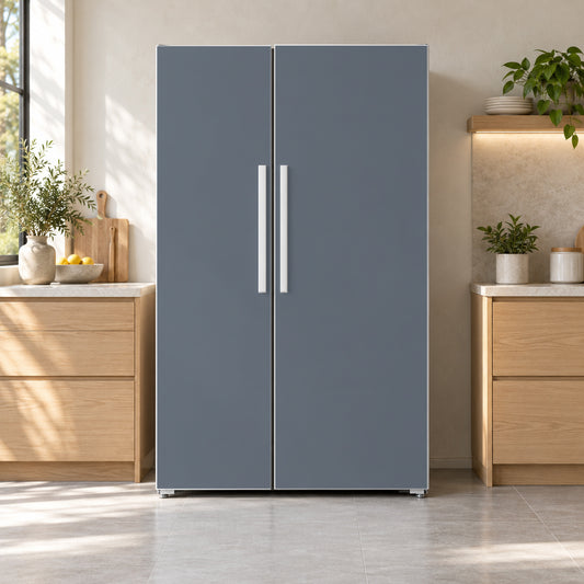 Slate Gray fridge wrap on a side-by-side refrigerator