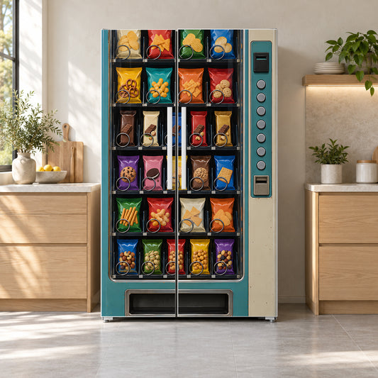 Snack Vending Machine fridge wrap on a side-by-side refrigerator
