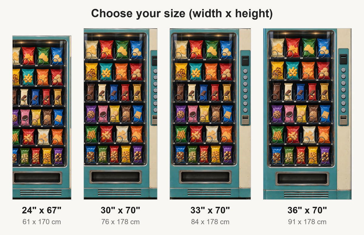 Snack Vending Machine fridge wrap available sizes 24, 30, 33 and 36 inch