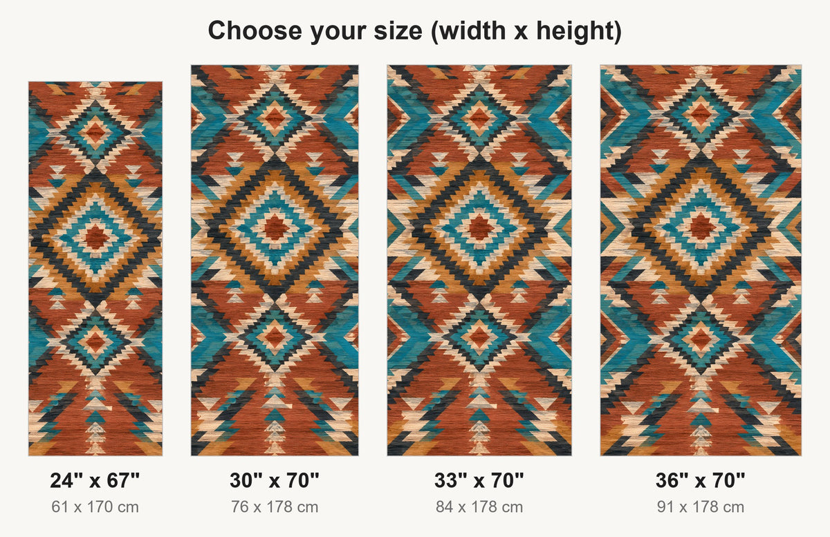 Southwestern Aztec fridge wrap available sizes 24, 30, 33 and 36 inch