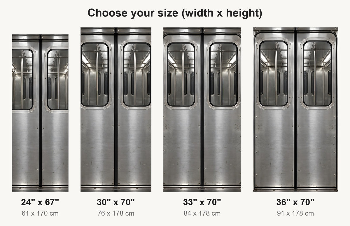 Subway Car Doors fridge wrap available sizes 24, 30, 33 and 36 inch