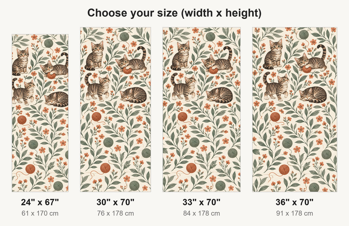 Tabby Cats Pattern fridge wrap available sizes 24, 30, 33 and 36 inch
