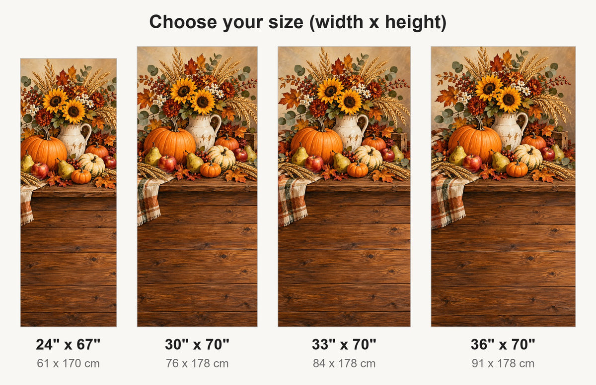 Thanksgiving Harvest fridge wrap available sizes 24, 30, 33 and 36 inch