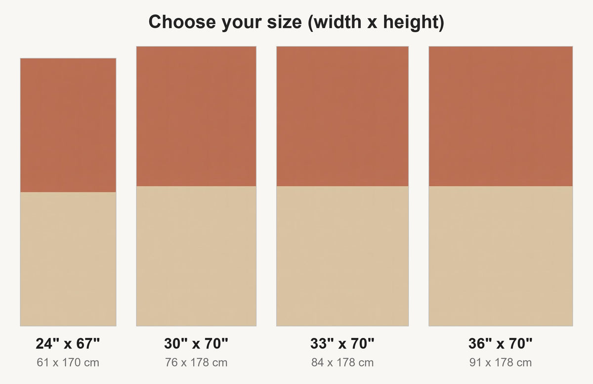 Two-Tone Terracotta & Sand fridge wrap available sizes 24, 30, 33 and 36 inch