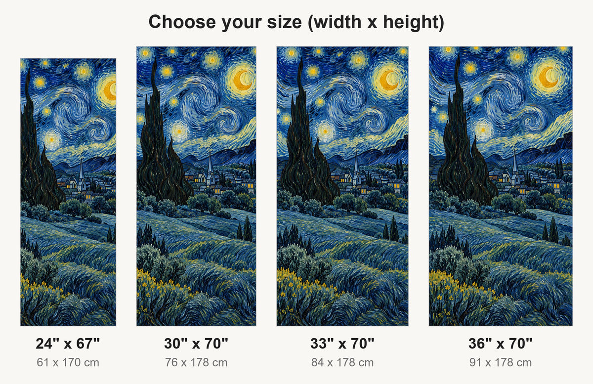 Van Gogh Inspired Starry Night fridge wrap available sizes 24, 30, 33 and 36 inch