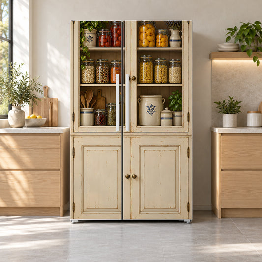 Vintage Pantry fridge wrap on a side-by-side refrigerator