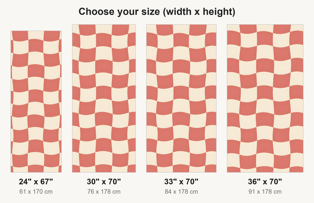 Wavy Checkerboard fridge wrap available sizes 24, 30, 33 and 36 inch