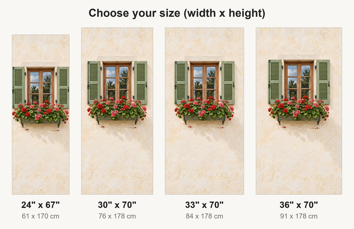 Window Box Geraniums fridge wrap available sizes 24, 30, 33 and 36 inch