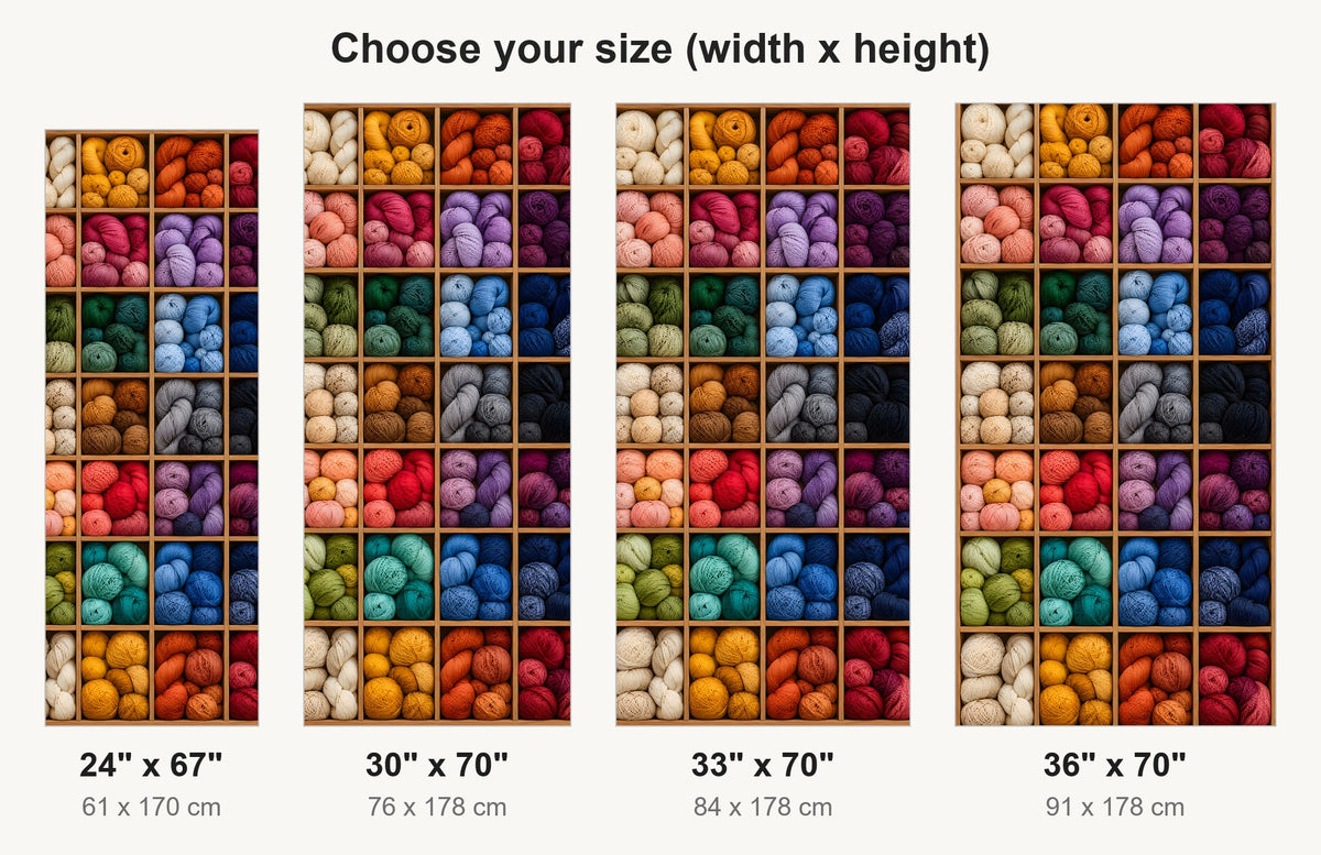 Yarn Shop Cubbies fridge wrap available sizes 24, 30, 33 and 36 inch