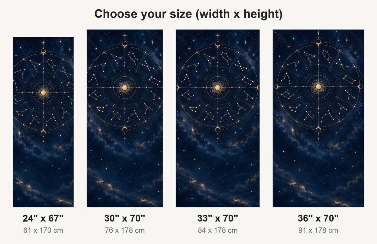 Zodiac Constellations fridge wrap available sizes 24, 30, 33 and 36 inch