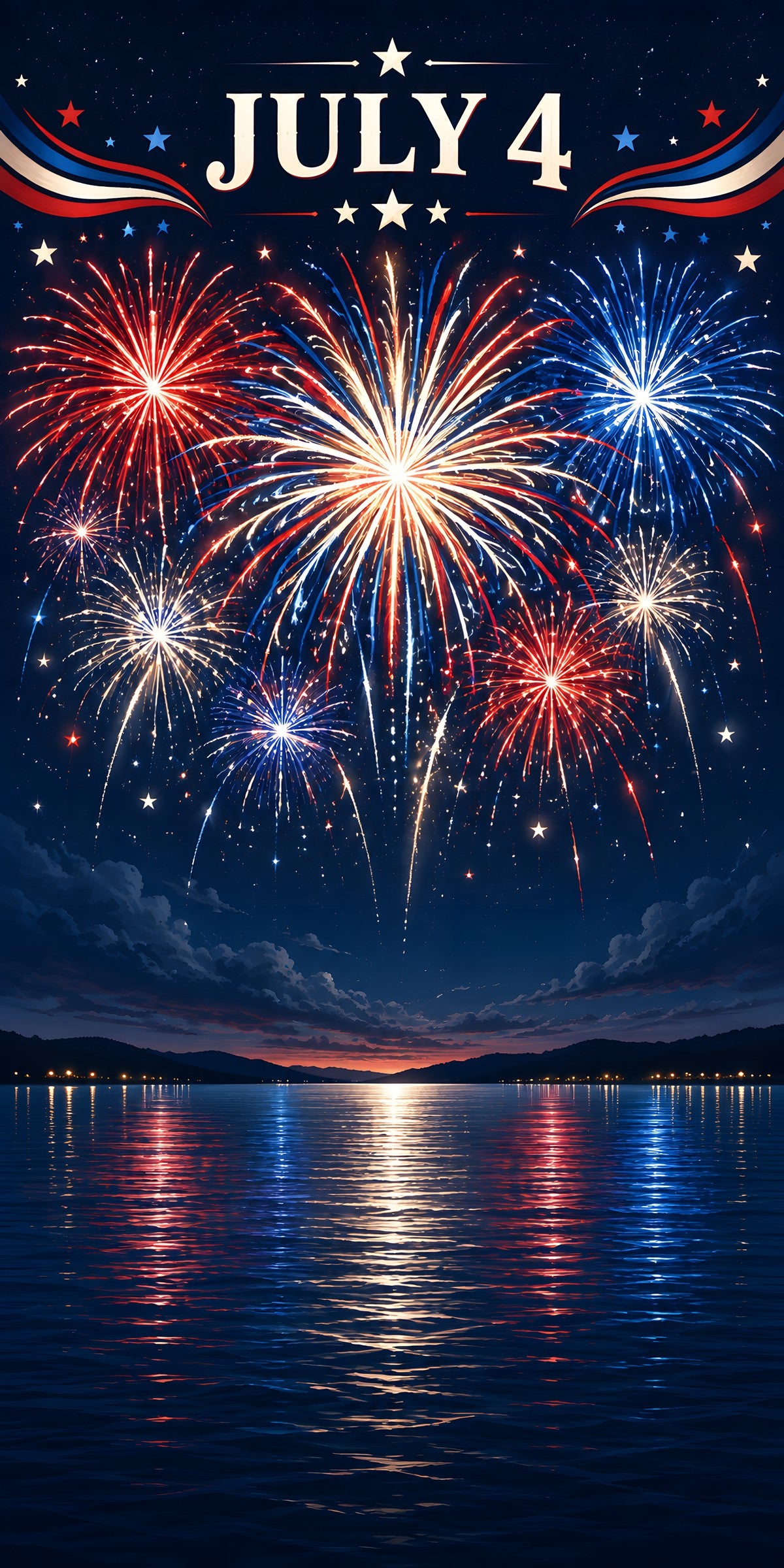 4th of July Fireworks fridge wrap full design