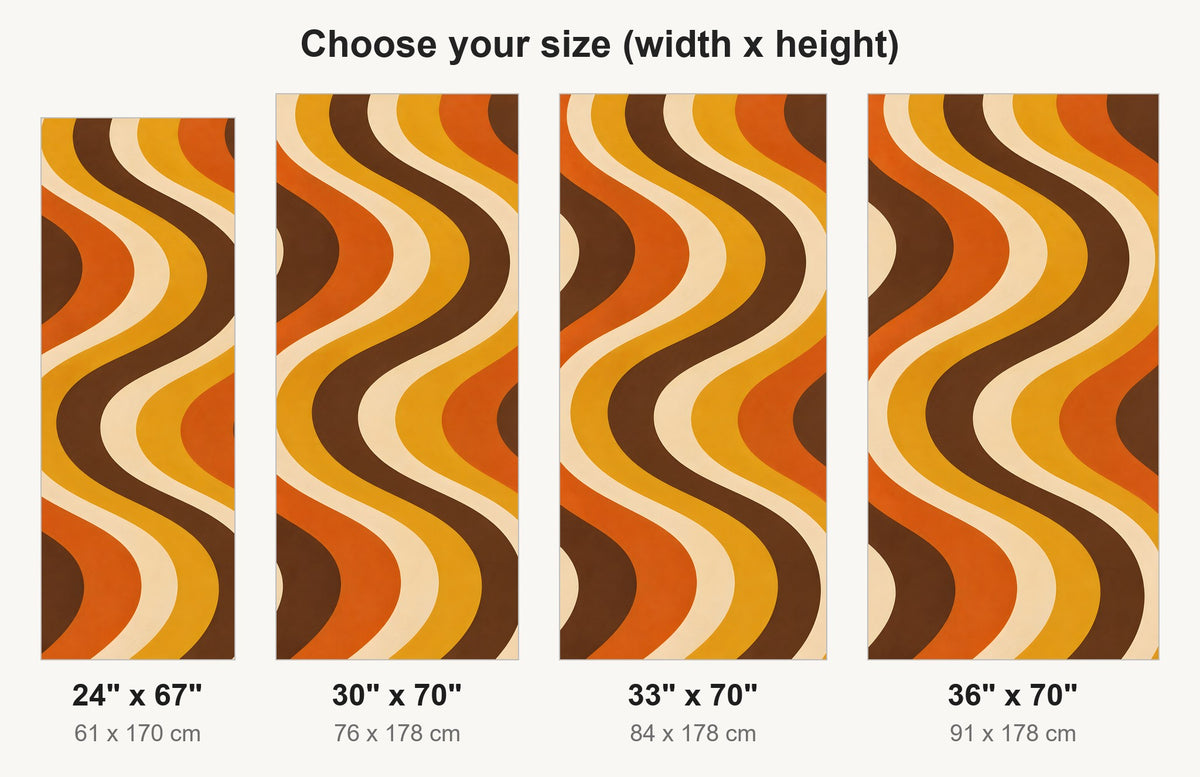 70s Retro Stripes fridge wrap available sizes 24, 30, 33 and 36 inch