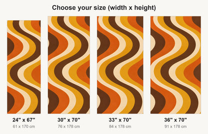 70s Retro Stripes fridge wrap available sizes 24, 30, 33 and 36 inch