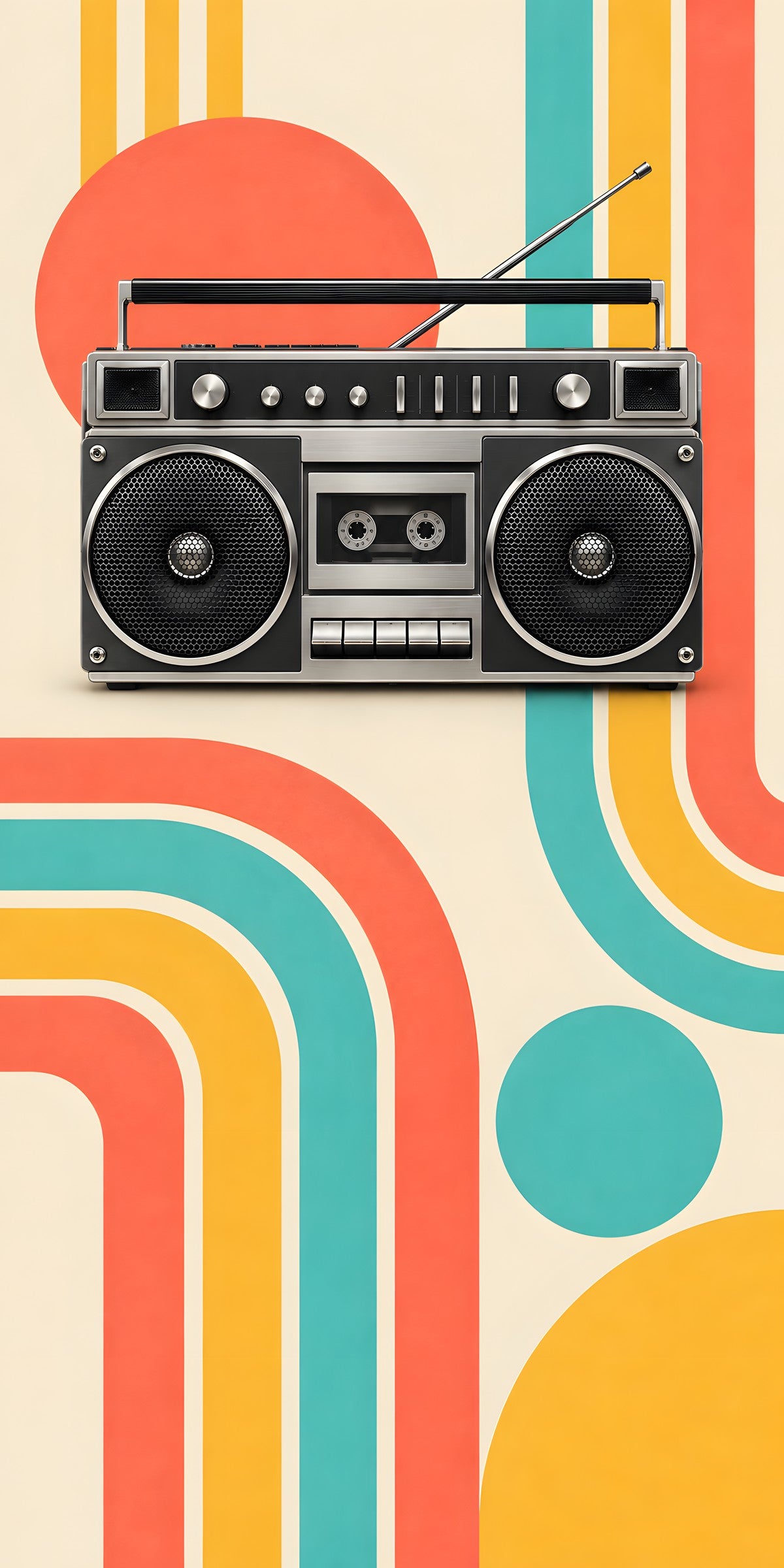 80s Boombox fridge wrap full design