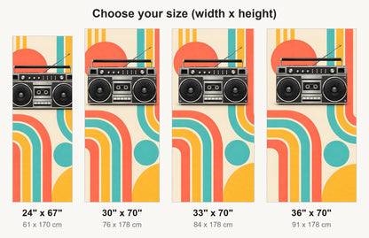 80s Boombox fridge wrap available sizes 24, 30, 33 and 36 inch