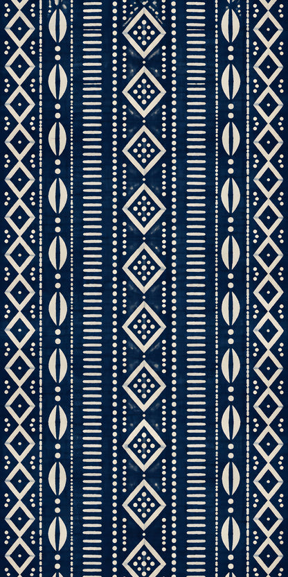 Adire Indigo Pattern fridge wrap full design