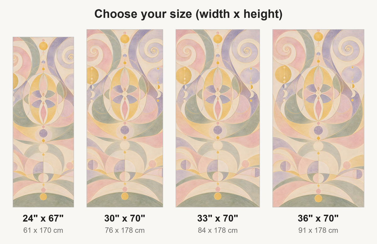 Af Klint-Inspired Spiritual Geometry fridge wrap available sizes 24, 30, 33 and 36 inch