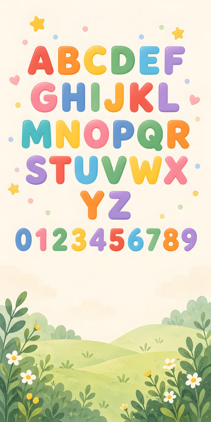 Alphabet & Numbers fridge wrap full design