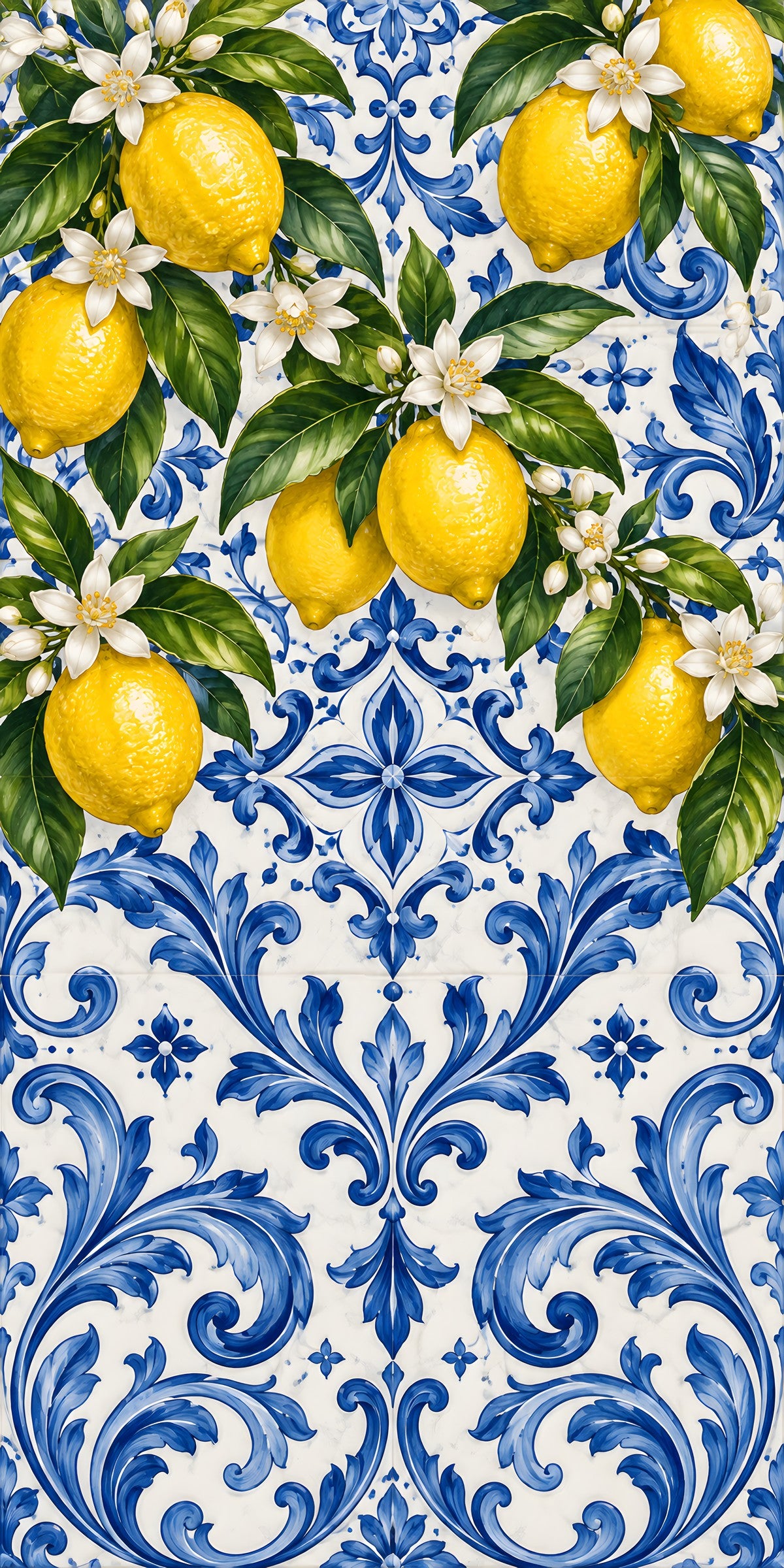 Amalfi Lemons & Majolica fridge wrap full design