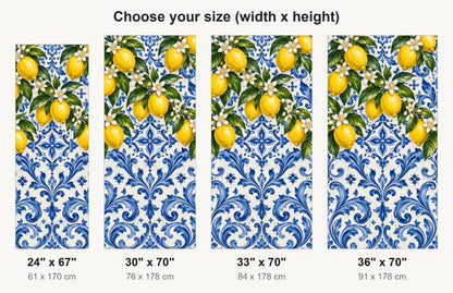 Amalfi Lemons & Majolica fridge wrap available sizes 24, 30, 33 and 36 inch