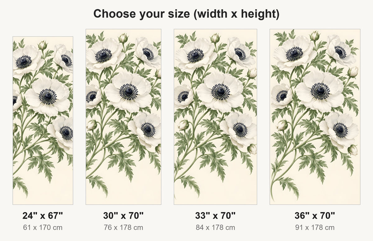 Anemones fridge wrap available sizes 24, 30, 33 and 36 inch
