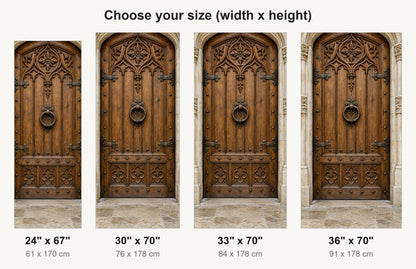 Antique Carved Door fridge wrap available sizes 24, 30, 33 and 36 inch