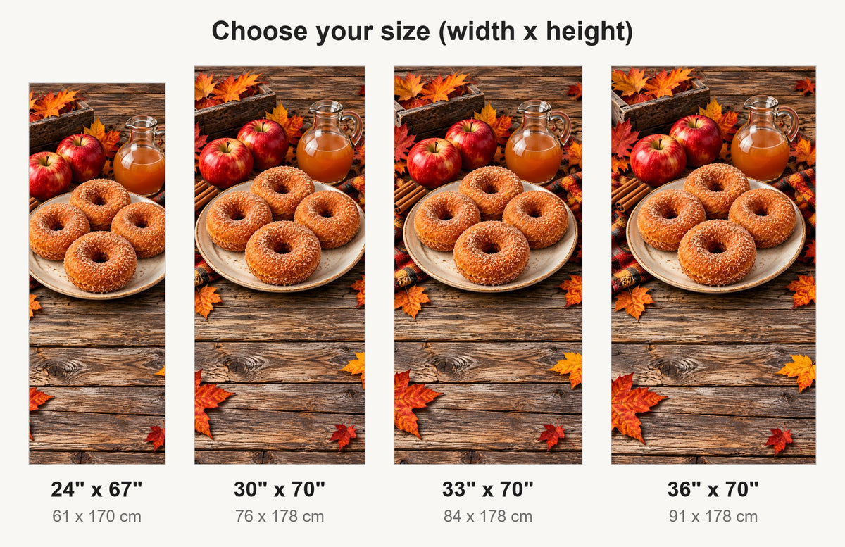 Apple Cider Donuts fridge wrap available sizes 24, 30, 33 and 36 inch