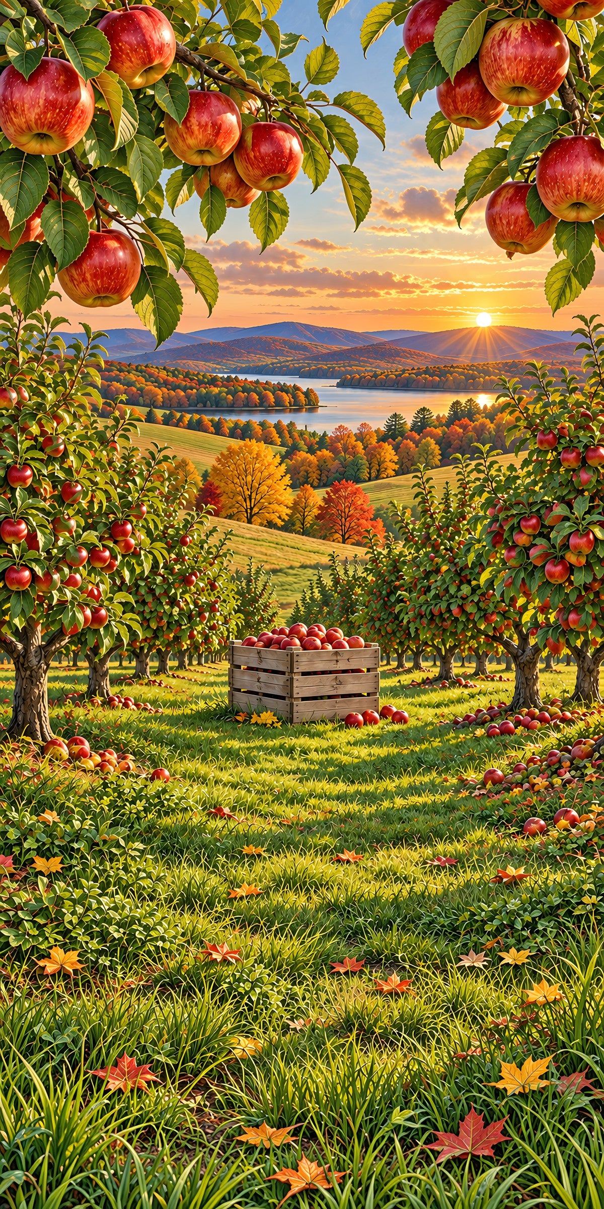 Apple Orchard fridge wrap full design