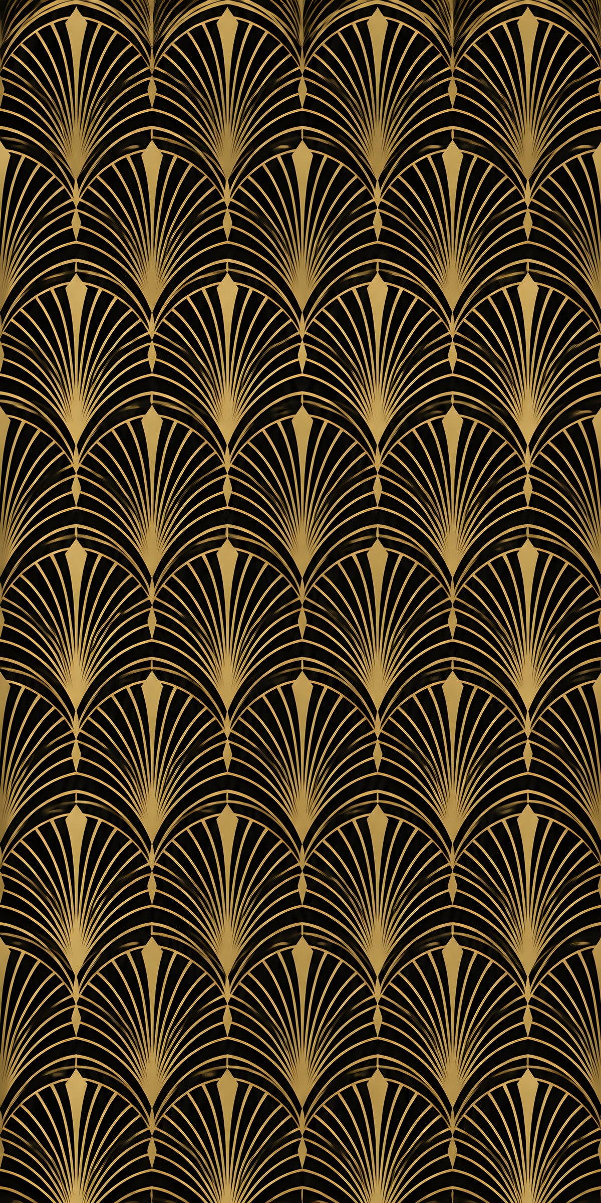Art Deco Black & Gold Fans fridge wrap full design