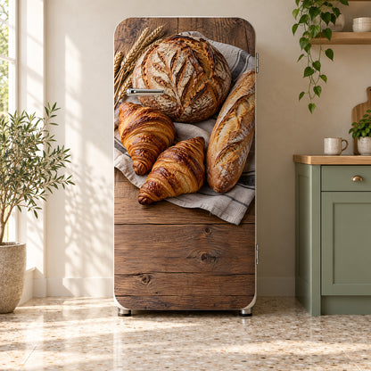 Artisan Bakery fridge wrap on a retro refrigerator