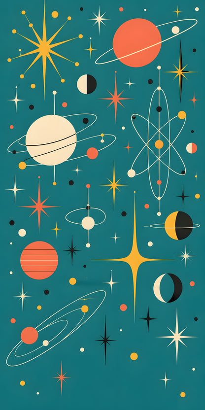 Atomic Space Age fridge wrap full design