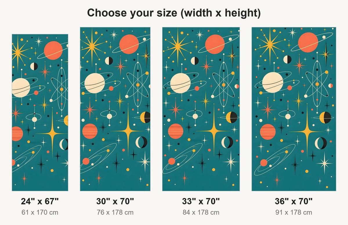 Atomic Space Age fridge wrap available sizes 24, 30, 33 and 36 inch