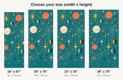 Atomic Space Age fridge wrap available sizes 24, 30, 33 and 36 inch