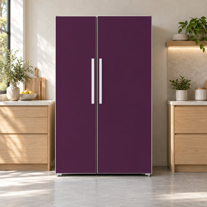 Aubergine Plum fridge wrap on a side-by-side refrigerator