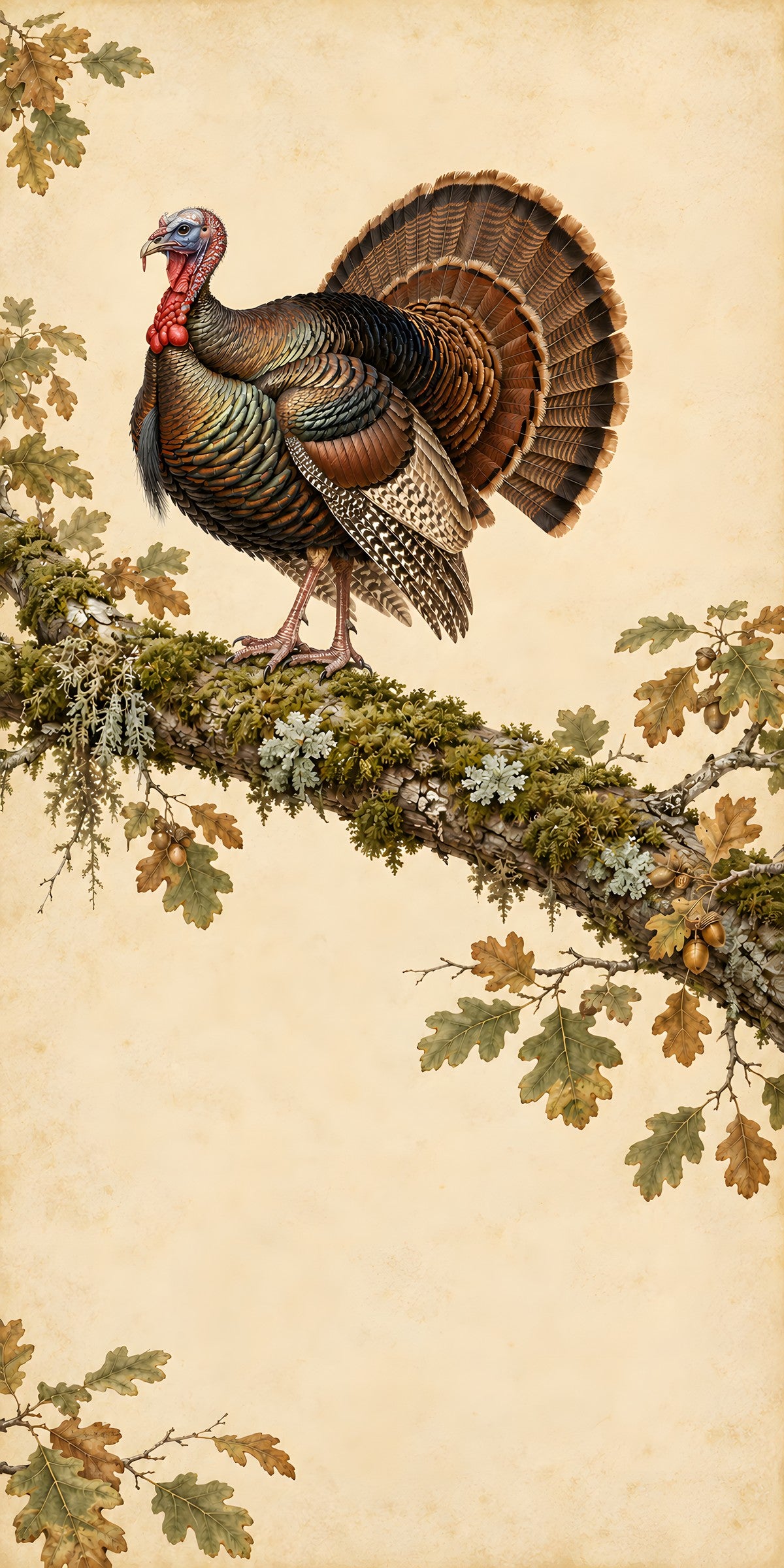 Audubon-Inspired Wild Turkey fridge wrap full design