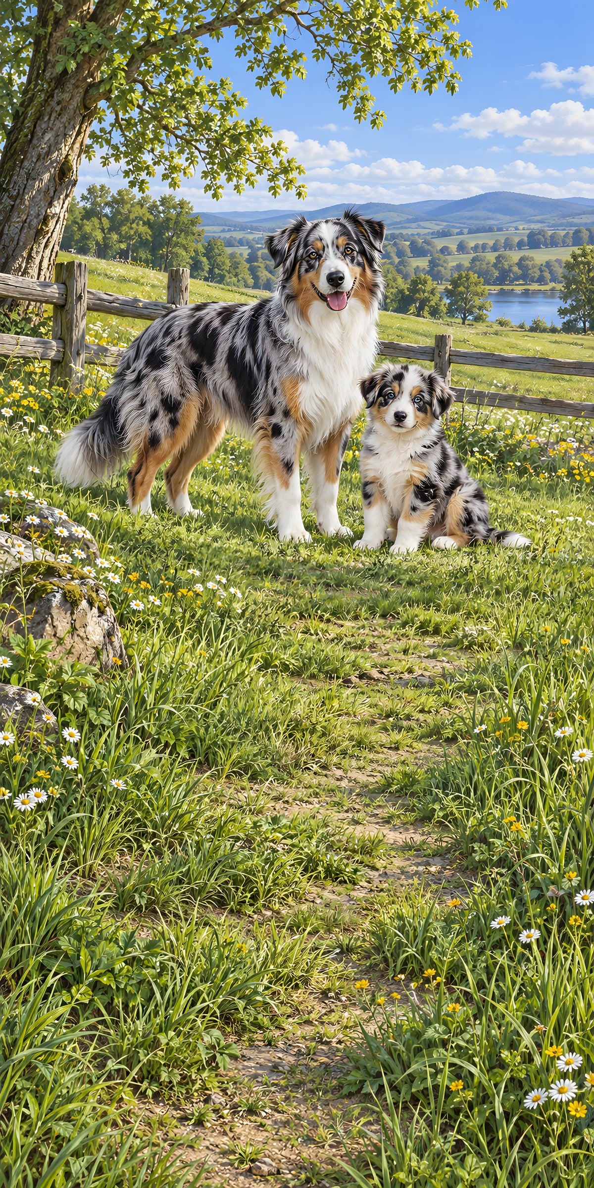 Australian Shepherds fridge wrap full design