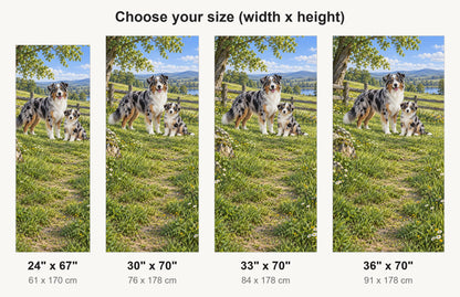 Australian Shepherds fridge wrap available sizes 24, 30, 33 and 36 inch