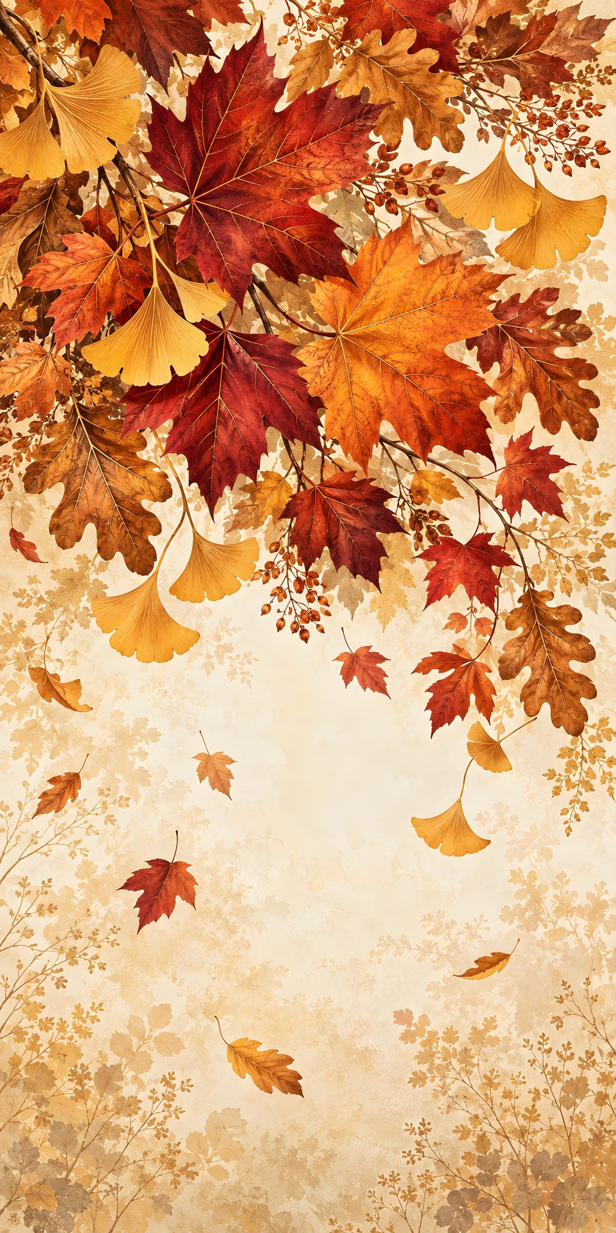 Autumn Leaves fridge wrap full design